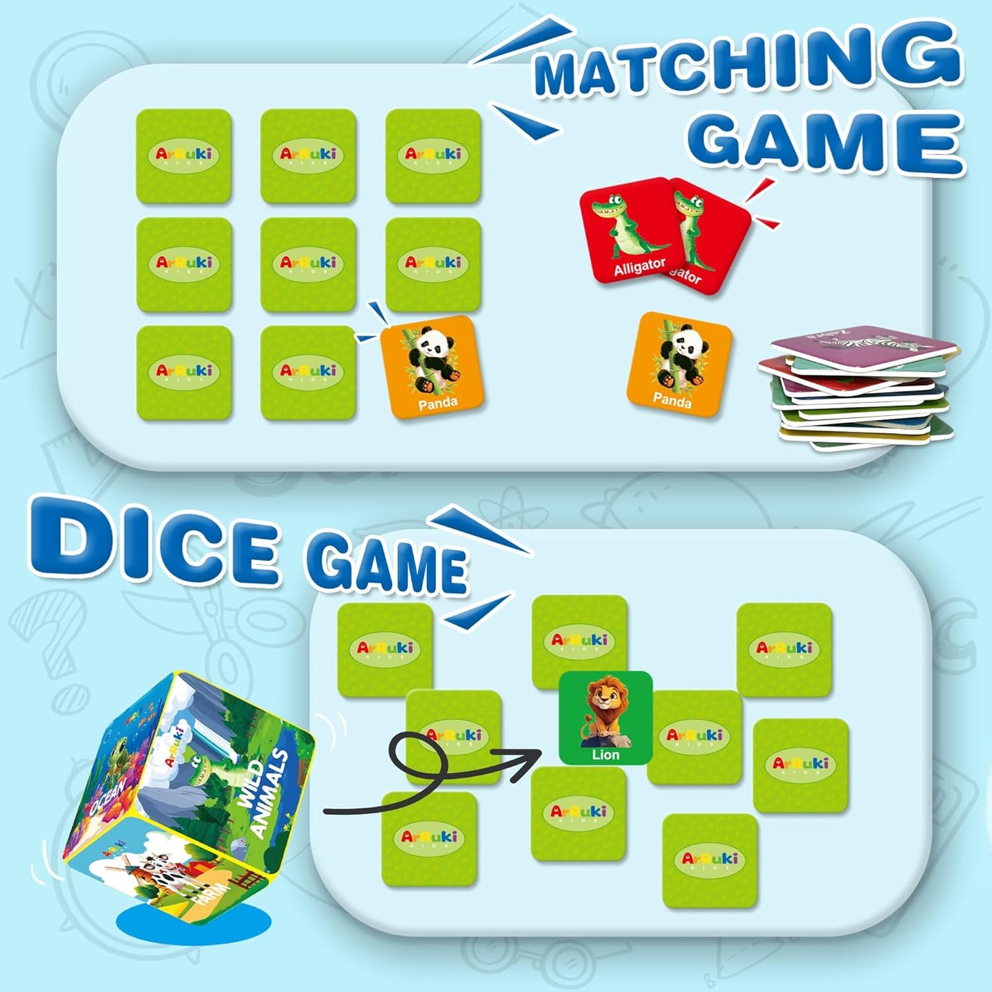 72 PCS Memory Match Game, Animial Matching Game for Kids 3 and up, Enhanced Memory Skills for Toddlers Ages 3 and Up