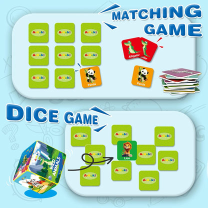 72 PCS Memory Match Game, Animial Matching Game for Kids 3 and up, Enhanced Memory Skills for Toddlers Ages 3 and Up