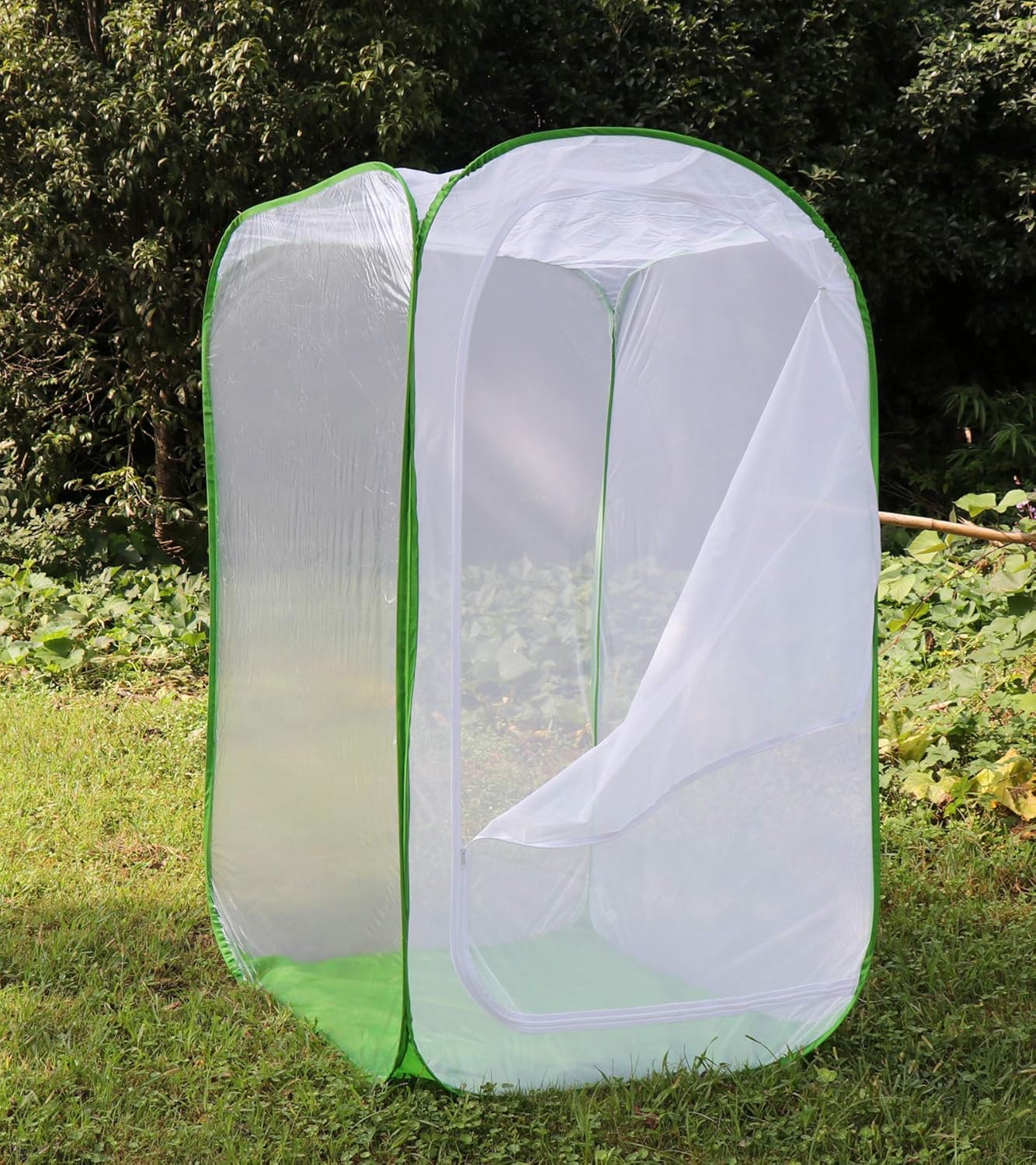 4 Feet Extra Large Monarch Butterfly Habitat, Giant Collapsible Insect Mesh Cage Terrarium Pop-up (White + Green, 28 x 28 x 48 Inches)