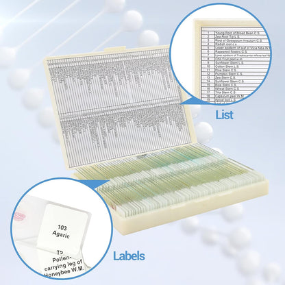 30 Microscope Slides with Specimens for Kids, Prepared Microscope Slides for Kids Microbiology, Glass Slides for Microscope, Biology Gifts for Adults Kids