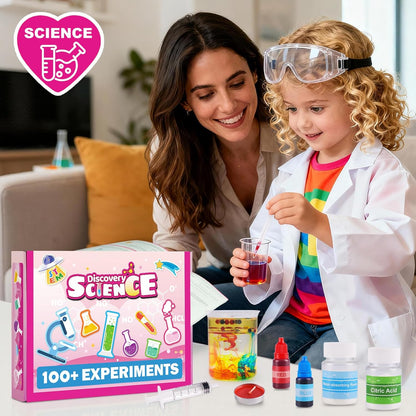 Girls Science Kit for Kids Ages 4-8 6-8 8-10, 100+ Fun Educational Experiments for Girls & Boys, STEM Projects and Science Experiments, Science Toys, Gifts for Kids