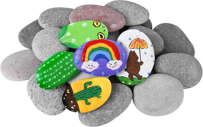 River Rocks for Painting 45 Pcs Large 2-3 Inch Flat Smooth Painting Stones Craft Rock to Paint for Kids Crafts Painting Bulk