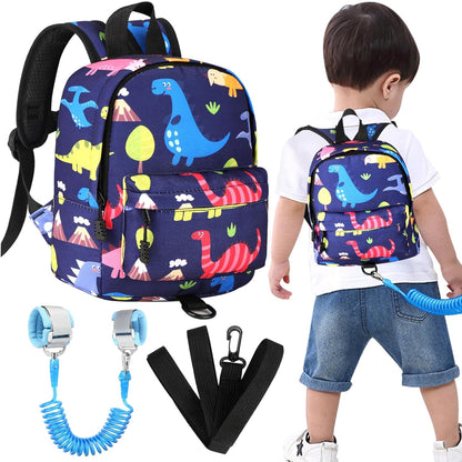 Accmor Toddler Backpack Leash with Anti Lost Wrist Link, Cute Mini Child Walking Harnesses Keep Kids Close Back Pack Rope Tether Rein for Baby Boys (Pink/Unicorn)