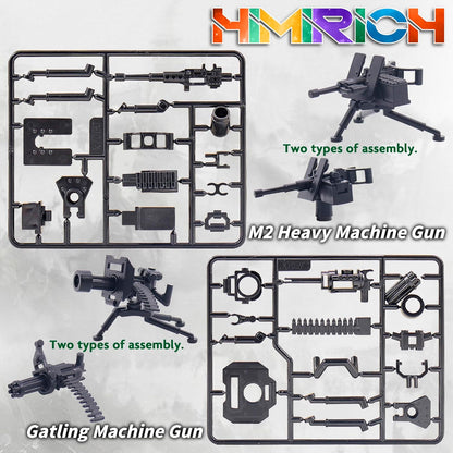 Weapons Pack Military Toy Set Building Blocks Model for Soldier Figures, Army Equipment Gear Kit Pieces and Parts Accessories Compatible with Major Brand