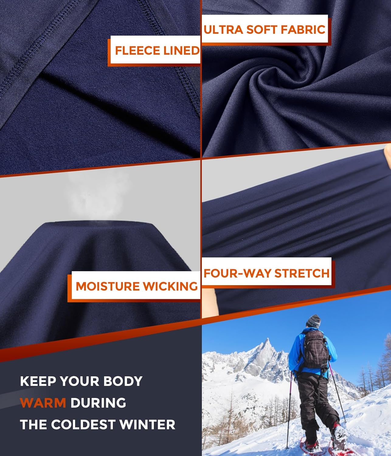 CL convallaria Thermal Underwear Long Johns Set Mens Winter Gift Hunting Gear Sport Base Layer Bottom Top - Colors A