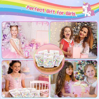 Bafeil 24 Set Easter Crafts Bead Necklace Making Kit for Kids - DIY Make Your Own Bunny Necklace for Arts and Crafts Project, Classroom Activities Gifts, Party Favors & Easter Basket Stuffers