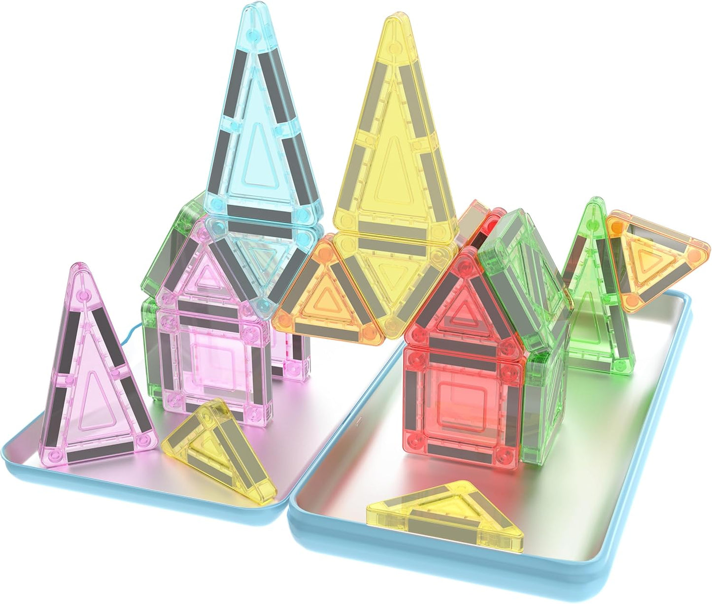 PicassoTiles Window and Door Clip On Magnetic Blocks Magnet Tiles Magnets Building Tile Construction Toy Set STEM Education Toys Learning Kit Stacking Block Playset Boys & Girls Age 3+ PT30