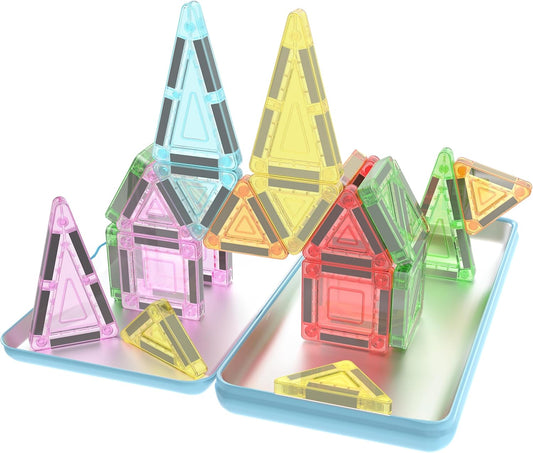 PicassoTiles Window and Door Clip On Magnetic Blocks Magnet Tiles Magnets Building Tile Construction Toy Set STEM Education Toys Learning Kit Stacking Block Playset Boys & Girls Age 3+ PT30