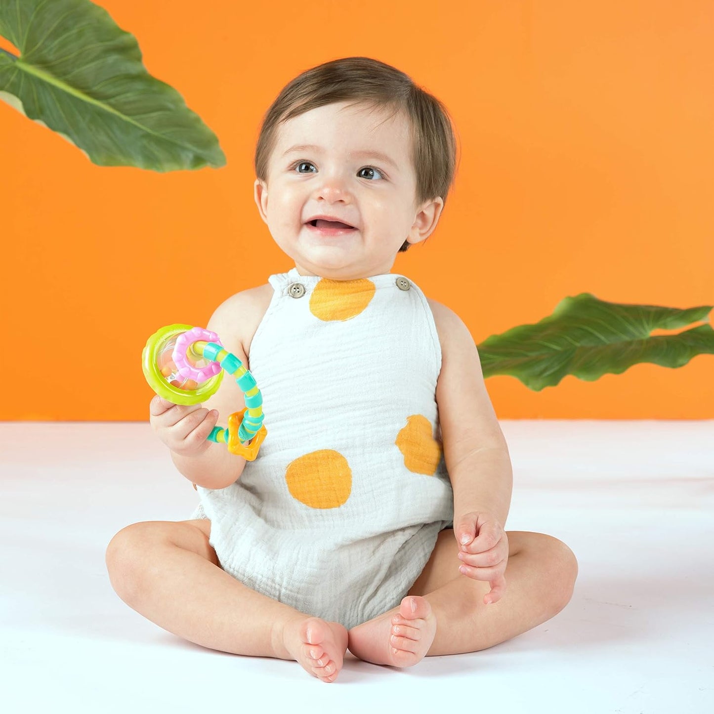 Bright Starts Soothers & Shakers 7pc Gift Set - BPA-Free Baby Rattles, Teethers and Stroller Toys, Unisex, Newborn+