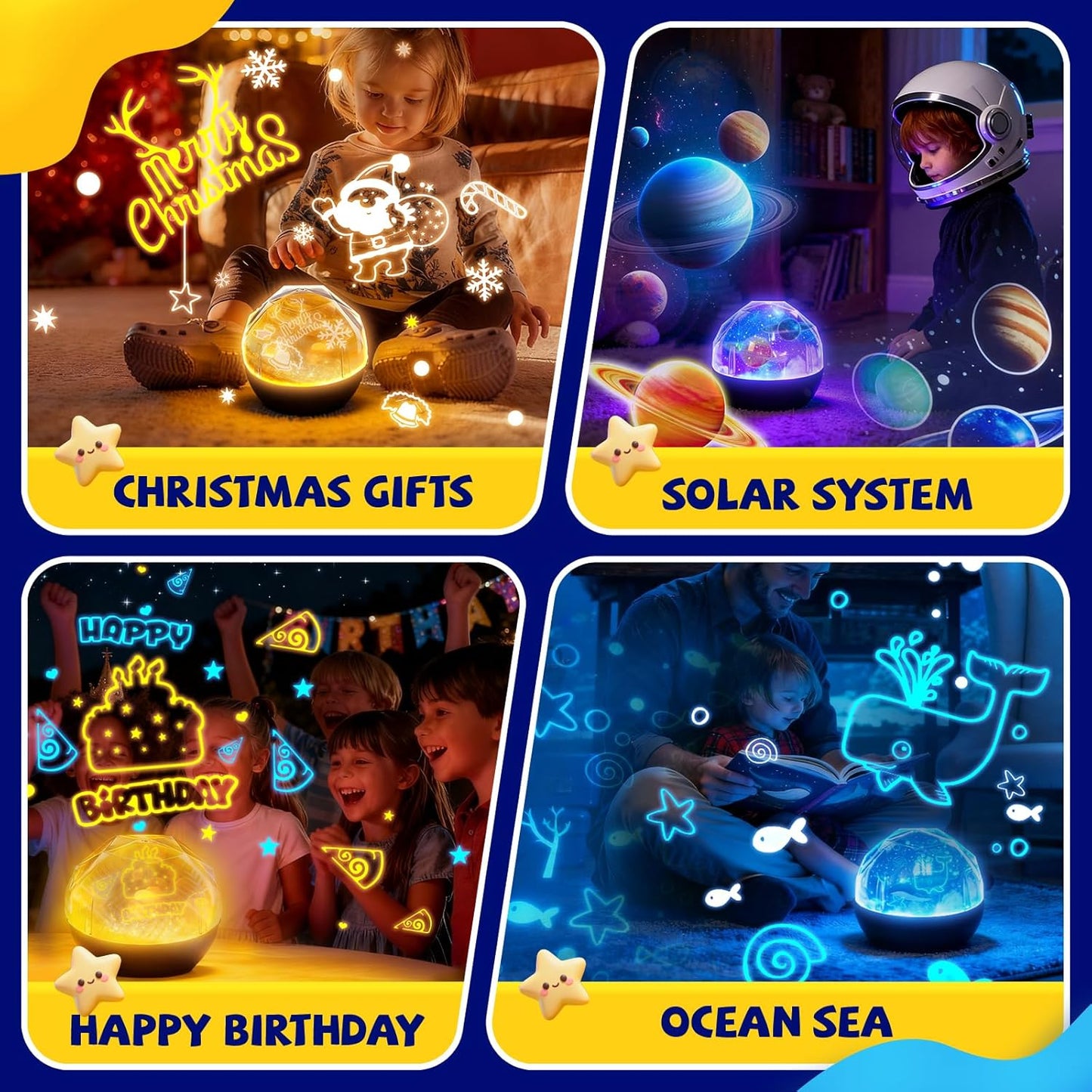 TOURACE Solar System Projector, Star Night Light for Kids, Planet Toys, Space Light, Universe Projectór, Space Lamp, Teen boy Girl Bedroom, Planets Toy, Planetarium Projector, Boys Gift, Christmas.