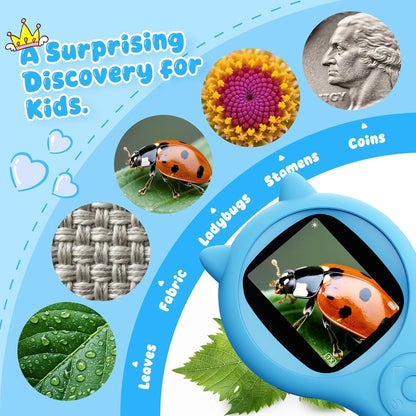 Microscope for Kids - Electronic Handheld Magnifying Glass for Children-STEM Outdoor Science Kit for Summer Travel & Camping Toy,Birthday Gifts Toys for 5-8 9-12 Year Old Girls（Purple）