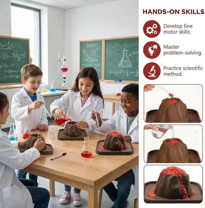 jarbins 10Pcs Volcanic Model School Figure Model Experiment for Volcano Science Kit Volcano Eruption Toy DIY Demonstration Props
