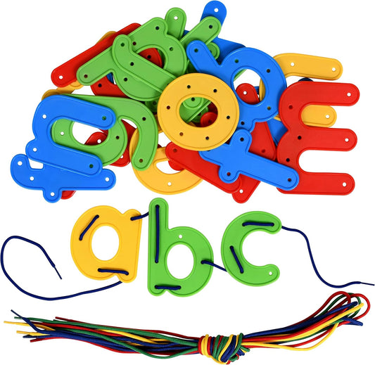 READY 2 LEARN Lacing Alphabet - Lowercase - 26 Letters - 8 Laces - Threading Toy for 3, 4, 5, 6 Year Olds - Fine Motor Skills, Letter Recognition and Early Spelling