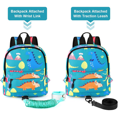 Accmor Toddler Backpack Leash with Anti Lost Wrist Link, Cute Mini Child Walking Harnesses Keep Kids Close Back Pack Rope Tether Rein for Baby Boys (Pink/Unicorn)