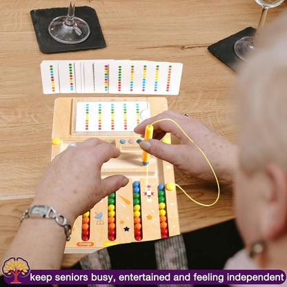 Alzheimers Products for Elderly, Wooden Handhold Games for Seniors with Dementia, Large Memory Care Activities for Parkinson Patients, Easy Cognitive Puzzle Magnetic Maze Crafts Gadgets Gifts