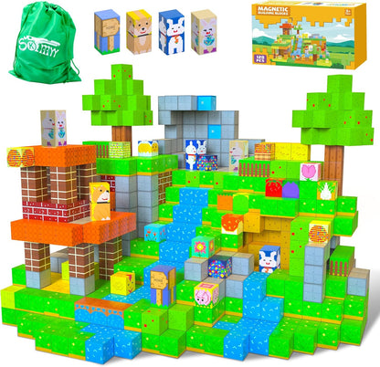 Mini Magnetic Tiles,78PCS Travel Magnetic Tiles Set with Iron Box,Portable Building Blocks for Kids Ages 3+,Car Airplane Travel Essentials Kids Toy,Creative STEM Toys Birthday Gift for Boys & Girls