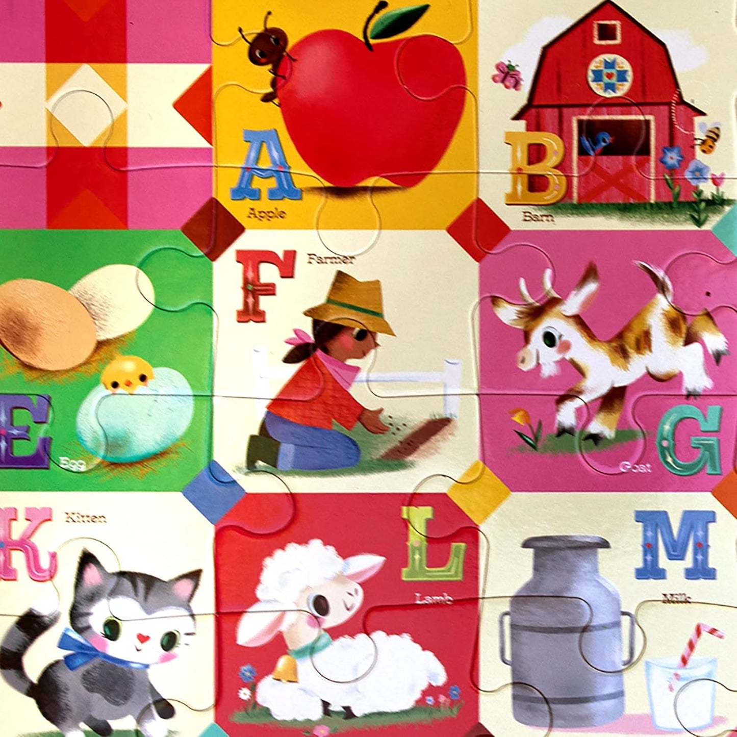 eeBoo 36 Piece Giant Floor Puzzle - Dinosaur Alphabet Children's Puzzle ABC & Dino Themed, Large Pieces for Small Hands to Develop Motor Skills