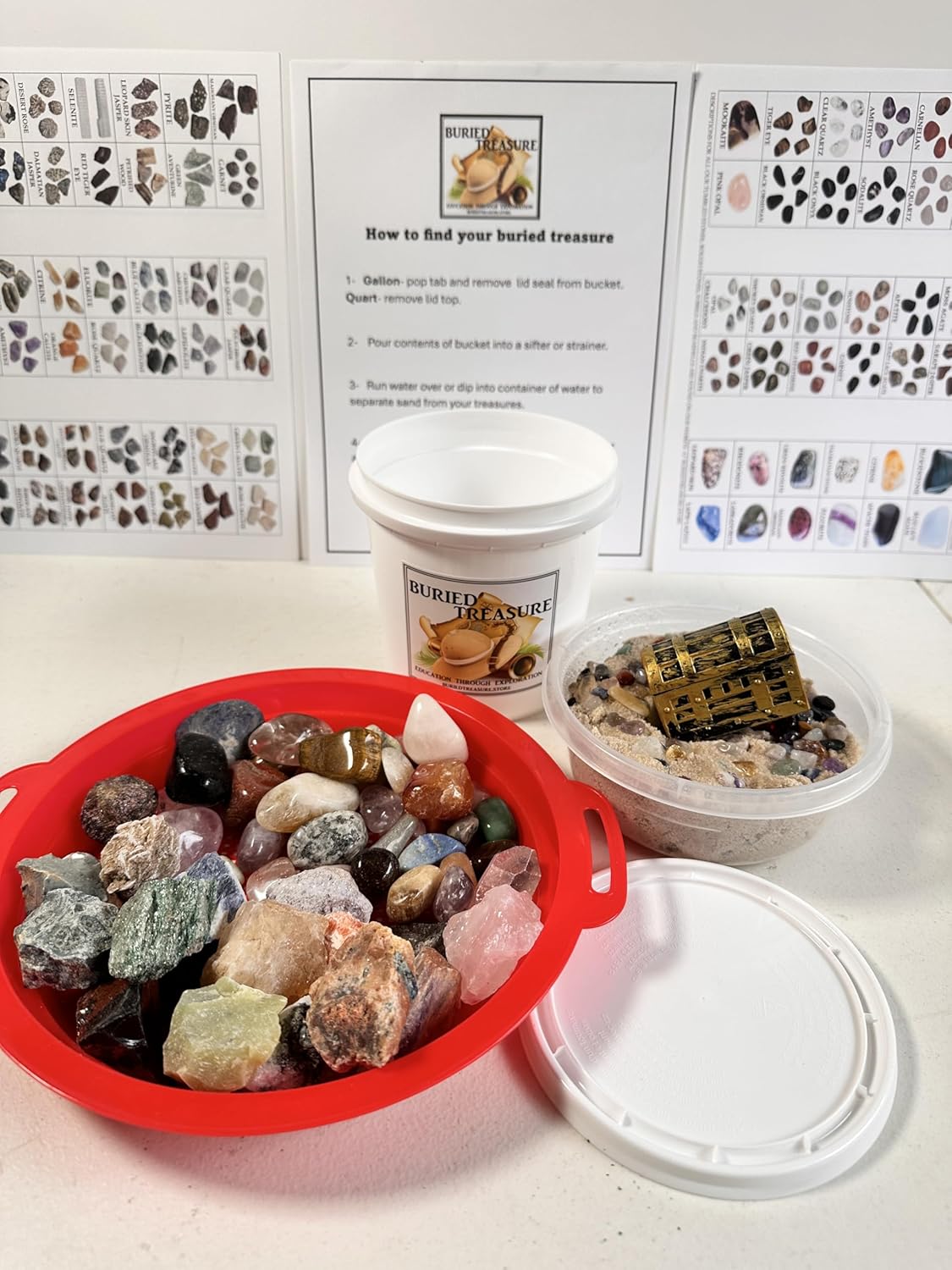 Generic Rough and Tumble Crystal Gemstone Quart Mining Bucket/Gifts for Boys and Girls/Geology