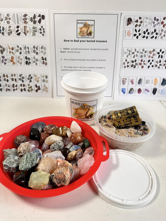 Generic Rough and Tumble Crystal Gemstone Quart Mining Bucket/Gifts for Boys and Girls/Geology