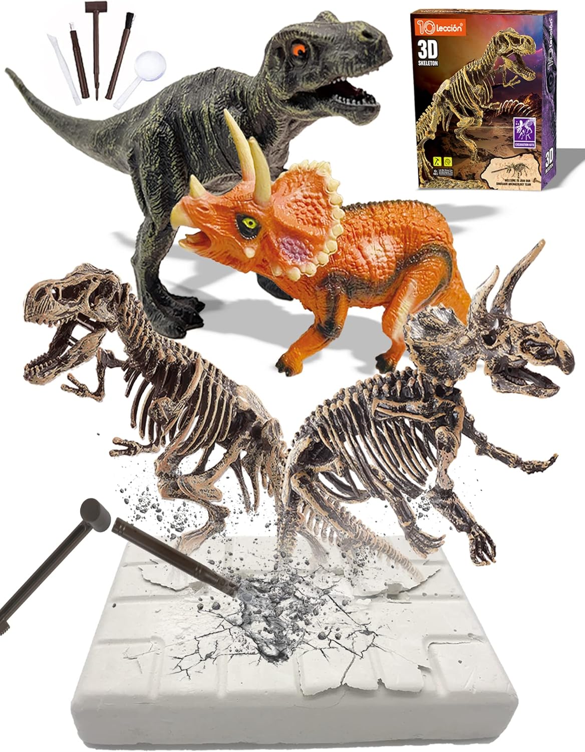 Dinosaur Fossil Digging Kit for Kids, Dinosaur Eggs Excavation Kit, Dino Fossil Dig Kit, Great STEM Science Kit Gifts