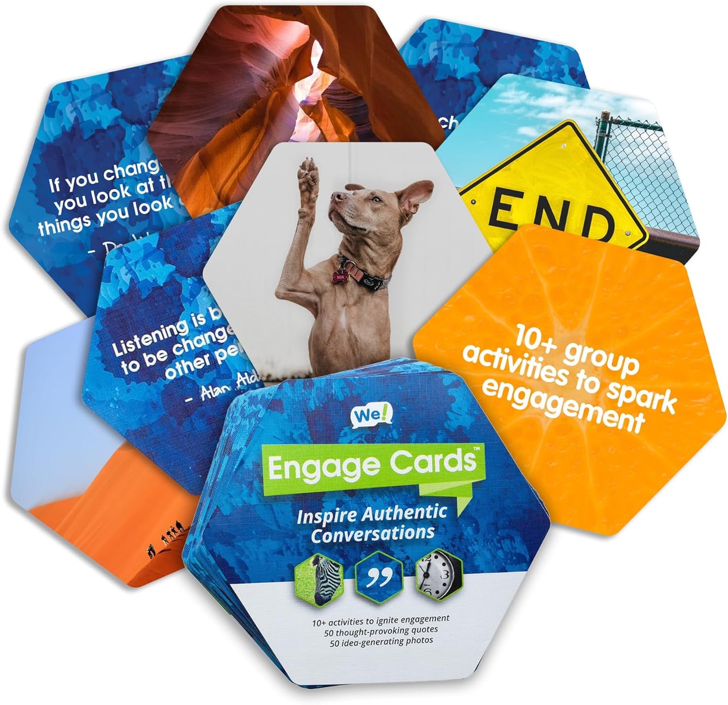 We! Connect Cards - Conversation Cards to Build Trust & Connection - Ideal Office Games, Ice Breakers & Educational Team Building Games - Featured by TEDx (60 Color-Coded Pieces)