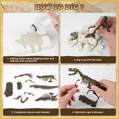 VIBIRIT Dig Up Dinosaurs Skeleton Set,Dinosaur Digging Fossil Kit Model Toys,Excavation Kits for kids5-12year,Educational Realistic Toys for Kids,Boys,Girls