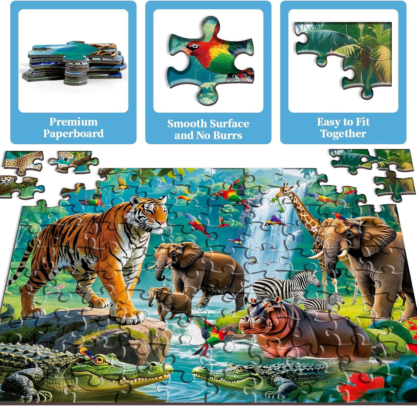 Sitodier Nativity Scene Puzzles for Kids Age 3-5 and 4-6, 48pcs Nativity Large Floor Jigsaw Puzzle Educational Toys Easter Birthday Gift for Toddlers Boys Girls Ages 3 4 5 6 Years Old