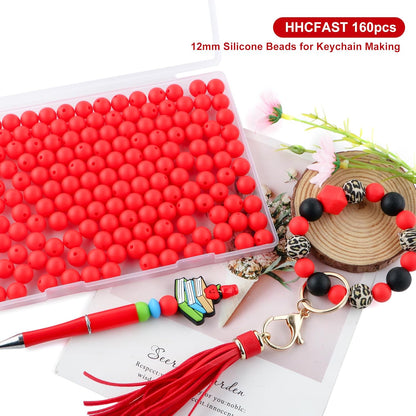 65Pcs 19mm Silicone Beads for Keychain Making Bracelet Necklace, Bulk Round Silicone Beads for Pens（Christmas Green） - Colors B