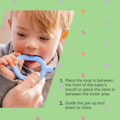 ARK Baby Grabber Sensory Chew, Baby Teether, Sensory Toys for Developing Speech and Feeding Skills, Medical-Grade Oral Motor Therapy Tools, Firm, Turquoise