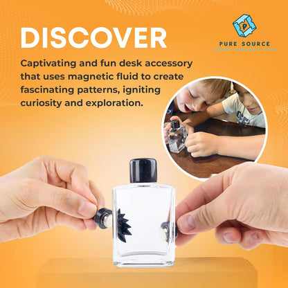 Magnetic Ferrofluid Science Education Kit – Liquid Dynamics Visualizer for STEM Demonstration – Includes 2ml Sealed Ferrofluid Bottle and Precision Neodymium Magnets