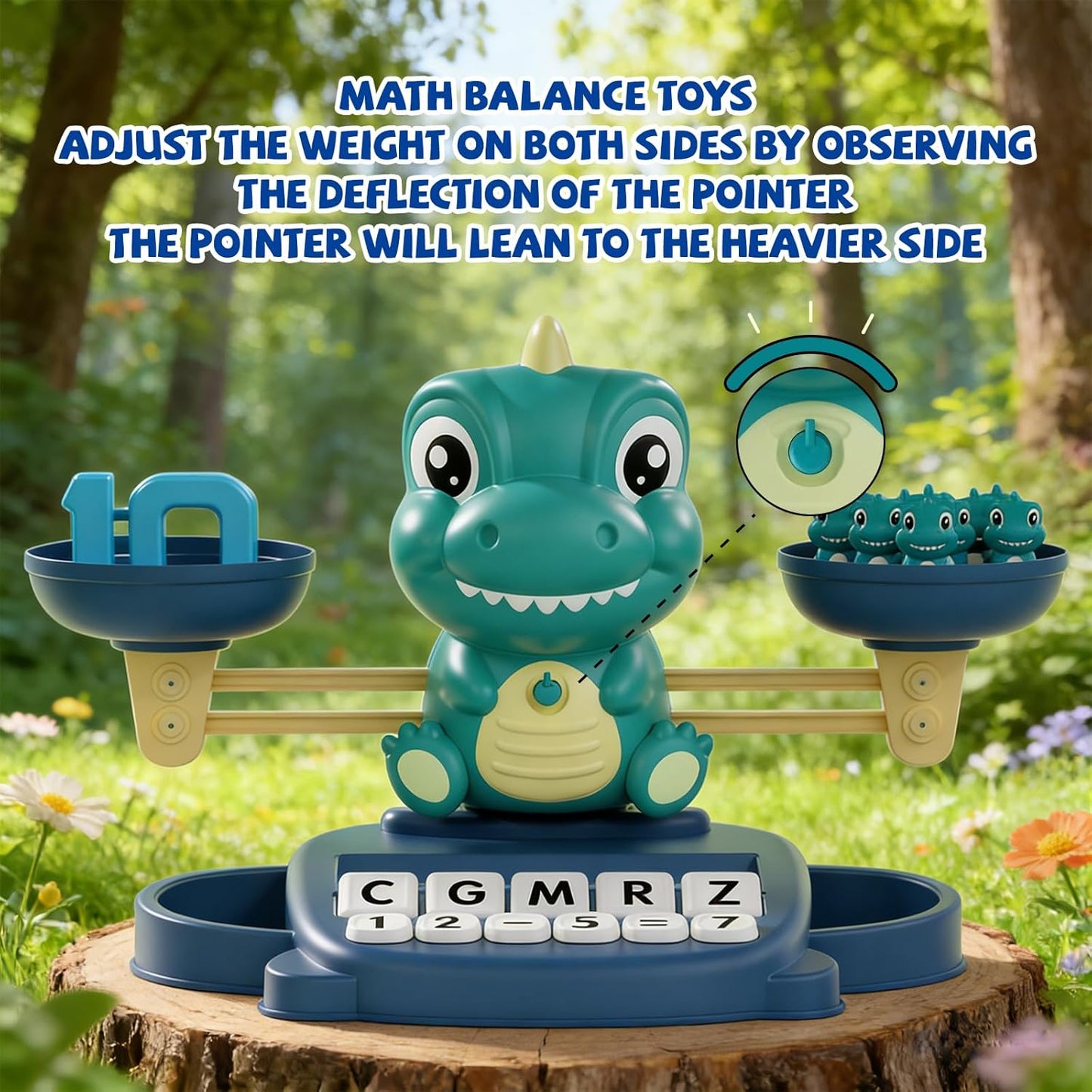 Snugzy Dinosaur Balance Counting Toys Math Game Montessori Toys Learning Games for Kids Educational Toy Gifts for Boys Girls Age 5-7