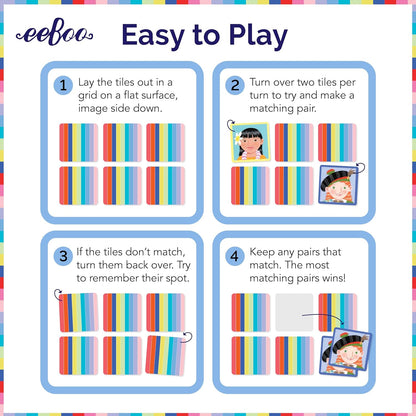 eeBoo: Memory and Matching Game - Life on Earth- 24 Pairs, Develops Recognition, Concentration, Memory & Vocabulary Skills, Age 3+