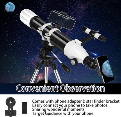 Hawkko Telescope, 90mm Aperture 900mm Astronomical Refractor Telescope for Adults High Powered - Multi-Coated Professional Telescopes for Astronomy Beginners with AZ Mount, Carry Bag, Phone Adapter