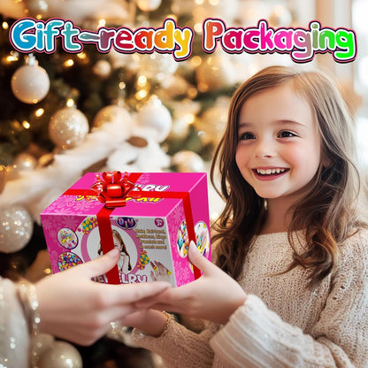 FUNZBO 650pcs Pop Beads - Jewelry Making Kit for 3 4 5 6 7 8 Year Old Little Girls, Arts and Crafts Toys for Kids, Necklace Bracelet Creativity Snap Set Birthday Gifts