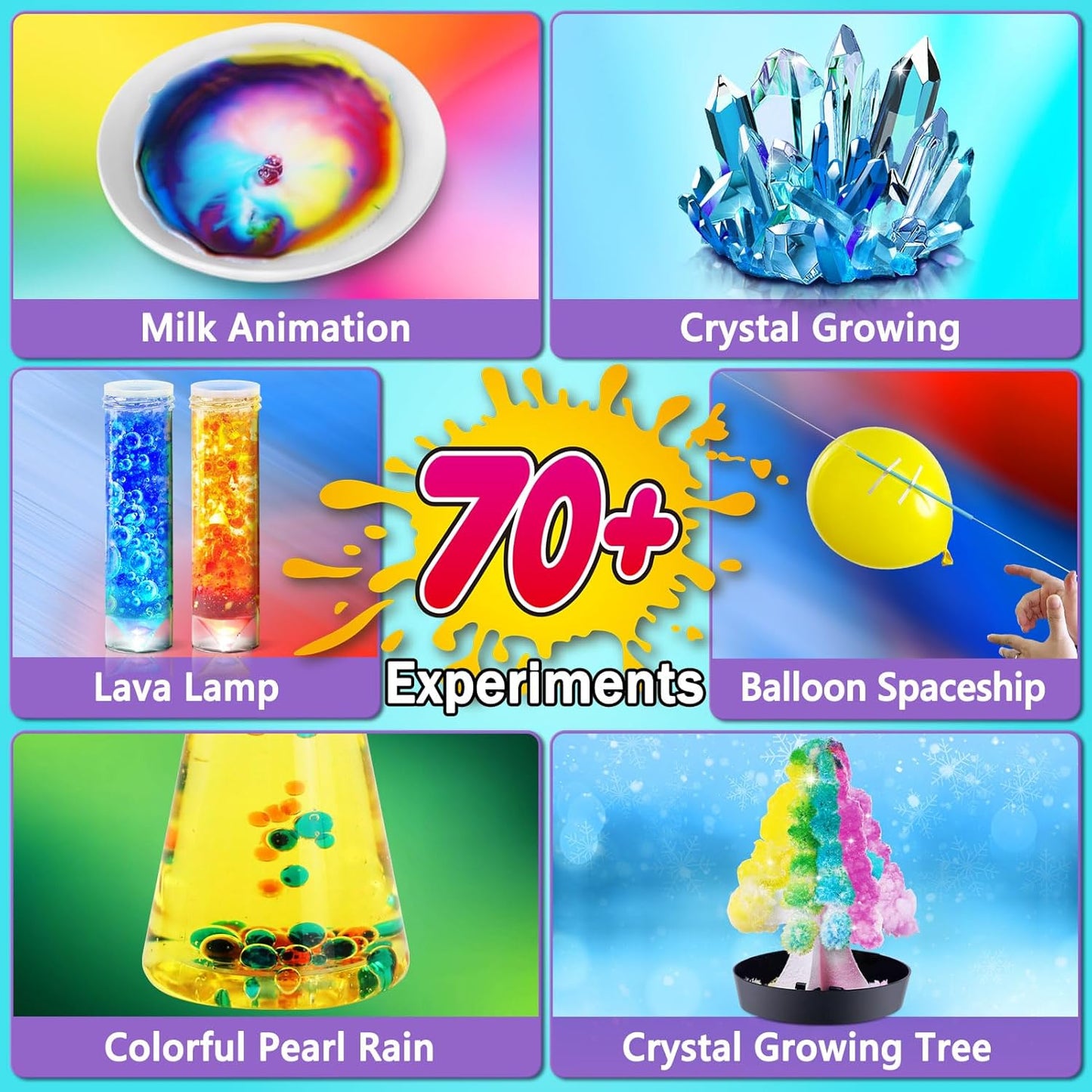 UNGLINGA 50+ Science Lab Experiments Kit for Kids, STEM Activities Educational Scientist Toys Gifts for Boys Girls Chemistry Set, Gemstone, Volcano Eruption
