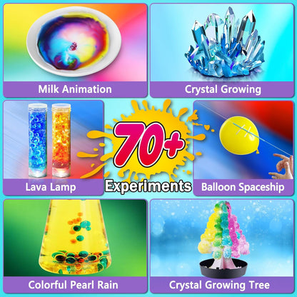 UNGLINGA 50+ Science Lab Experiments Kit for Kids, STEM Activities Educational Scientist Toys Gifts for Boys Girls Chemistry Set, Gemstone, Volcano Eruption