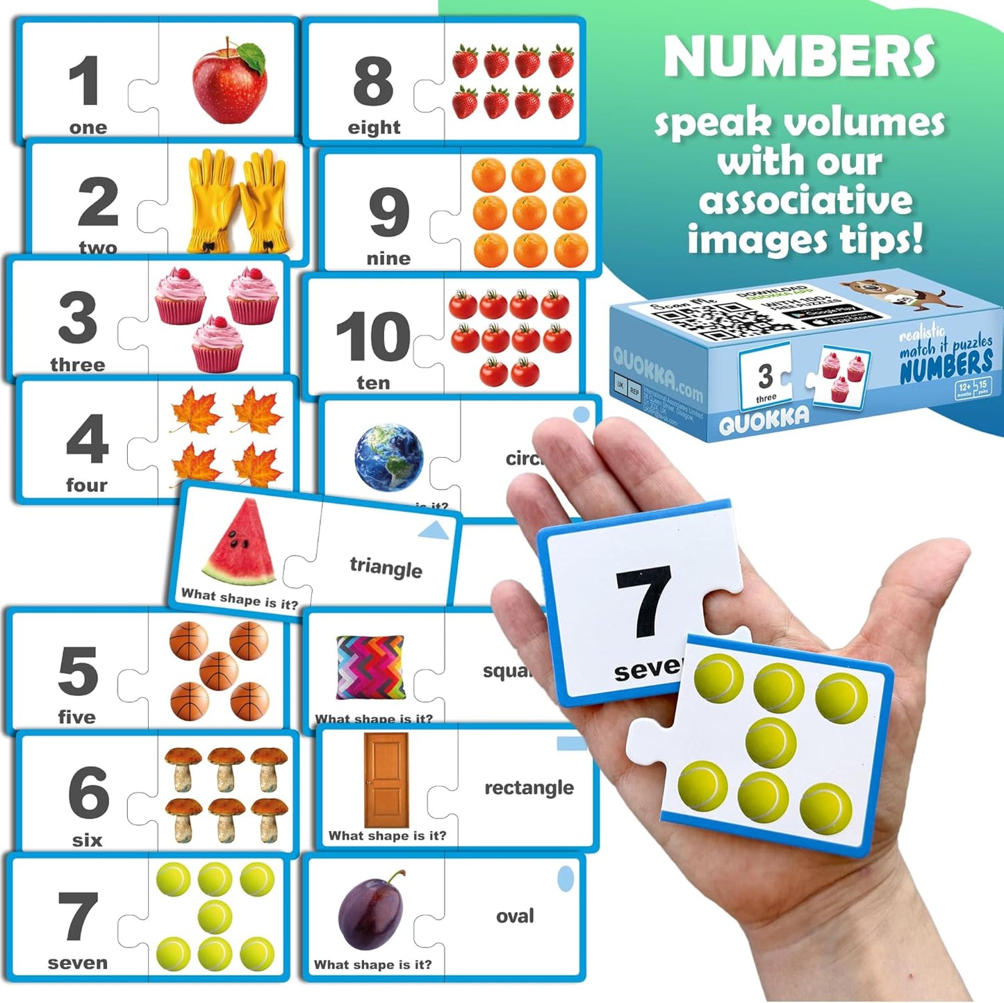 QUOKKA 5X MEGASET Puzzles for Toddlers 3-5 - Matching Games for Kids Ages 2-4 - Numbers Animals Opposites ABC Learning for Toddlers 1-3 Year Old - Educational Toy Activities for Boy and Girl