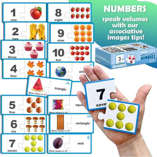 QUOKKA 5X MEGASET Puzzles for Toddlers 3-5 - Matching Games for Kids Ages 2-4 - Numbers Animals Opposites ABC Learning for Toddlers 1-3 Year Old - Educational Toy Activities for Boy and Girl