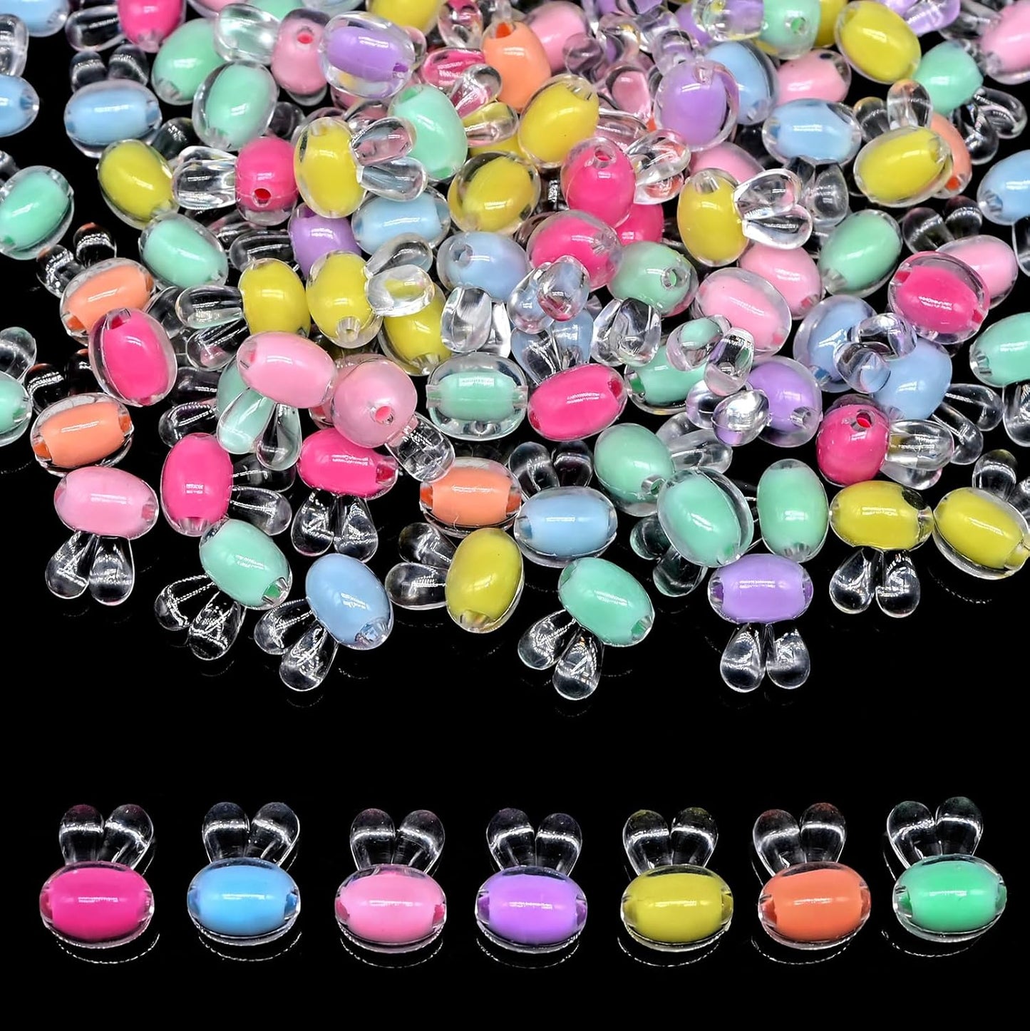 200g+ Candy Bulk Assorted Cute Kandi Beads for Jewelry Making, Bracelet Making Kit, Craft Supplies Charm Beads(Mixed II)