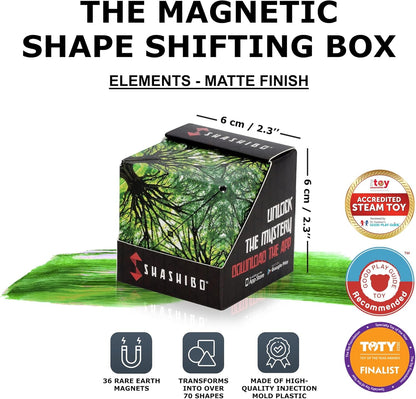 Shashibo Shape Shifting Box - Award-Winning STEM Fidget Toy with Ultra Strong Magnets - Puzzle Cube Transforms Into 100+ Shapes, Perfect Sensory Gift for Kids, Teens, and Adults (Blue Planet)