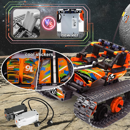 BIRANCO. Remote Control Tracked 3in1 Stunt Racer Building Kit - RC Car STEM Construction Toy, Gift Idea for Kids, Boys and Girls Ages 8-12 Year Old (353 Pcs)