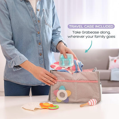 Grabease Baby Feeding Utensils - Anti-Choke Collar & Toddler Fork for Ages 1-3 - Easy-Grip Curved Handle Infant Spoon - Dishwasher-Safe Convenience & Baby Cutlery - Teal