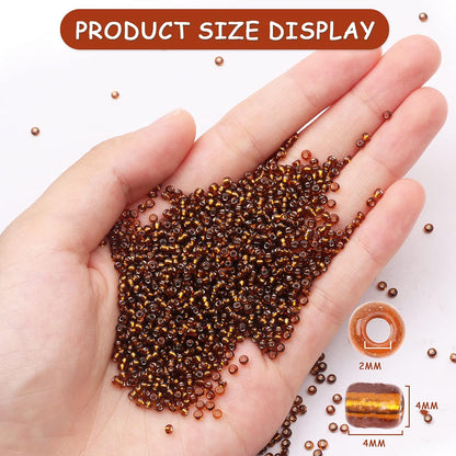 10100 Pcs Size 11/0 Glass Seed Beads, 2 mm Dark Green Small Mini Spacer Loose Pony Beads for Jewelry Making and DIY Crafts - Colors A