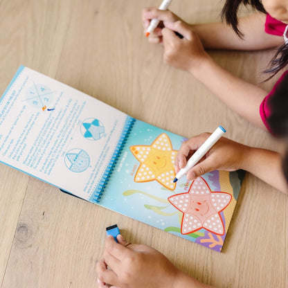 Melissa & Doug Write-On Reusable Games Activity Book - Travel Games and Kids Games With Dry Erase Markers for Kids, Road Trip Activities for Kids, Ages 6+ - FSC Certified