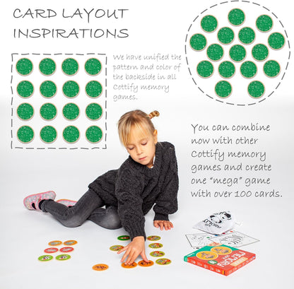 Montessori-Inspired Wooden Matching Game for Toddlers 2-4 Years - Durable, Scratch-Resistant 36 Card Set, Includes Carry Bag - Memory Game for Toddlers 2-4 Years - Cognitive Verbal Skills Development