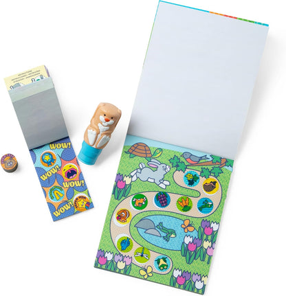 Melissa & Doug Sticker Wow!™ 24-Page Activity Pad and Sticker Stamper, 300 Stickers, Arts and Crafts Fidget Toy Collectible Character – Dog - for Kids Ages 3+ - FSC Certified