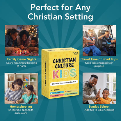 Kulture Games - Bible Conversation Cards for Kids - Christian Family Games - Faith Based Educational Card Games - Sunday School Christian - Gifts Learning - Ages 6+