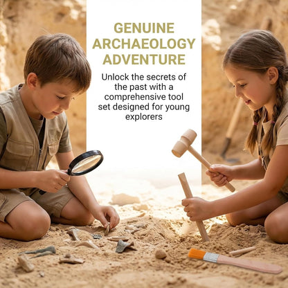 Angoily 3 Sets of Excavation Tools: Archaeological Dig Tool for Kids, Dinosaur Digging Kits with Hammer Chisel Brush Scraper and Magnifier for Dinosaur Science Kits and Gem Discovery