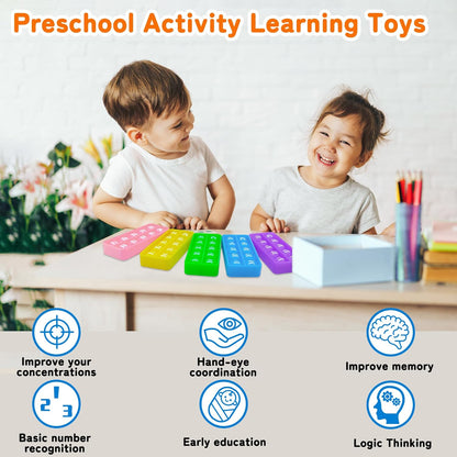 Ten Frame Popper, Math Fidget Sensory Toys, Ten-Frame Counting Toy, Educational Toy for Kids, Classroom Group Learning Activities for Toddler(Pack of 10)