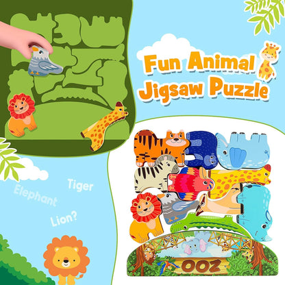 IPOURUP Dinosaur Toys for Kids 3-8 Kid Wooden Stacking Blocks Montessori Toy for 3 4 5 6 7 8 Year Old Boys Girls Christmas Birthday Gifts Toddler Balance Game Ages 3-5 Toys for Boy Girl Age 5-7